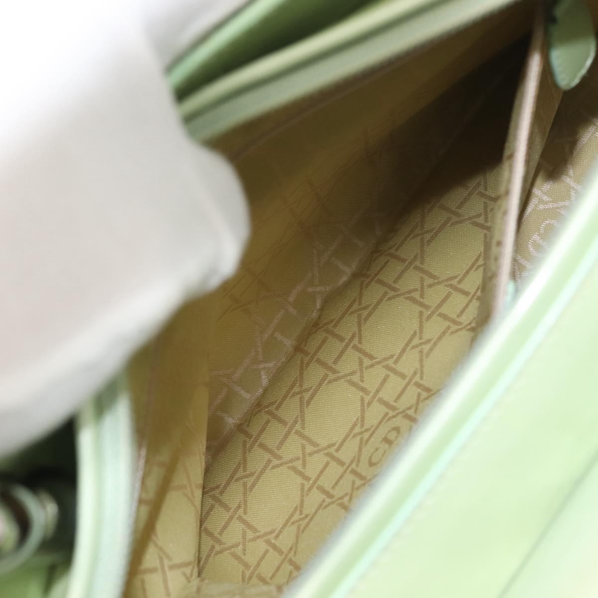 Dior Christian Dior Maris Pearl Hand Bag Enamel Green Authentic 150745
