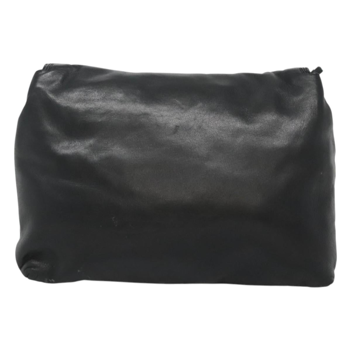 Loewe LOEWE Shoulder Bag Leather Black Gold Authentic 127349