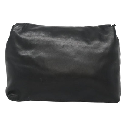 Loewe LOEWE Shoulder Bag Leather Black Gold Authentic 127349