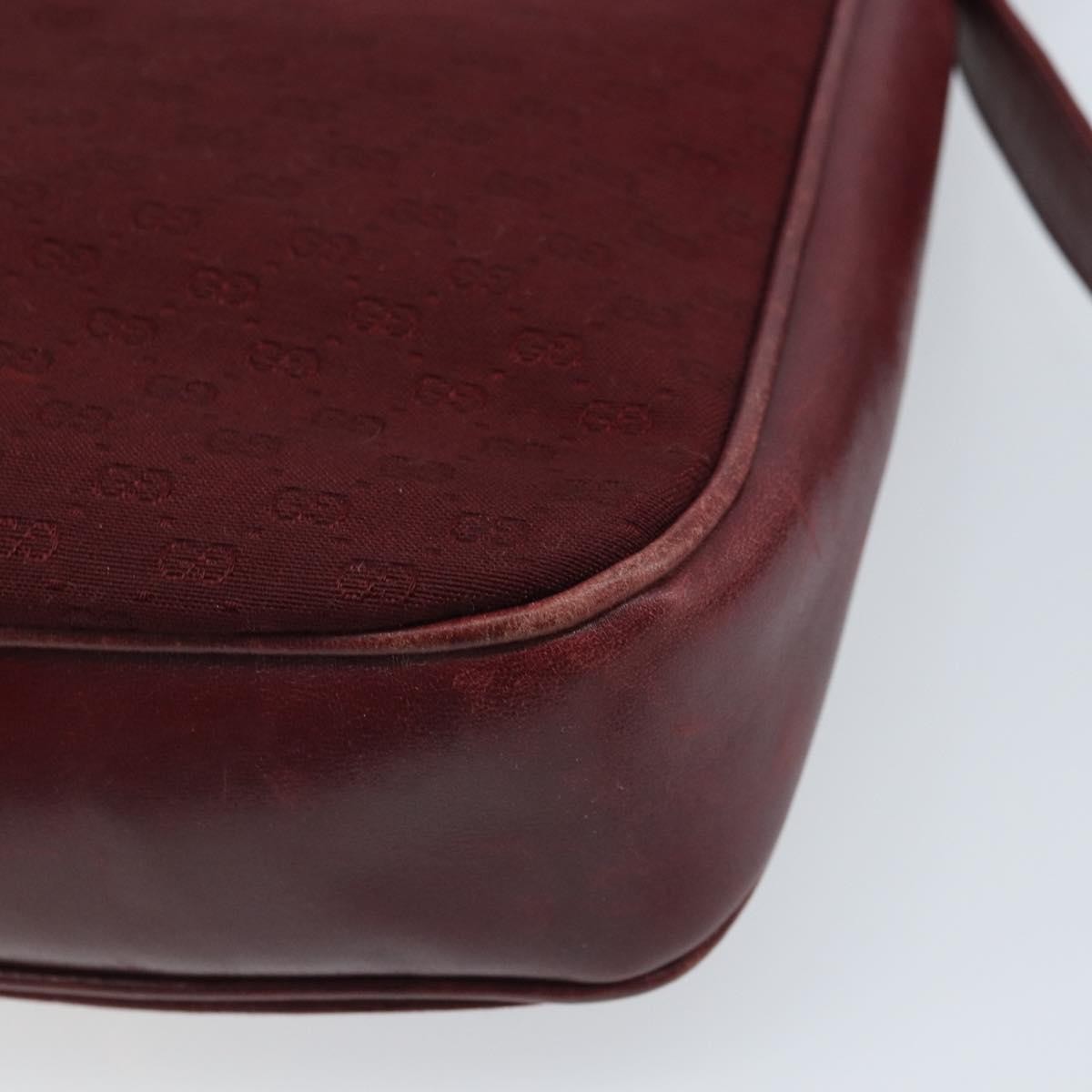 Gucci GUCCI Micro GG Supreme Shoulder Bag Bordeaux Gold Authentic ep13943