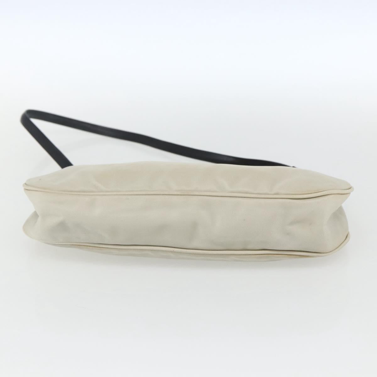 Prada PRADA Shoulder Bag Nylon Beige Silver Authentic 162128