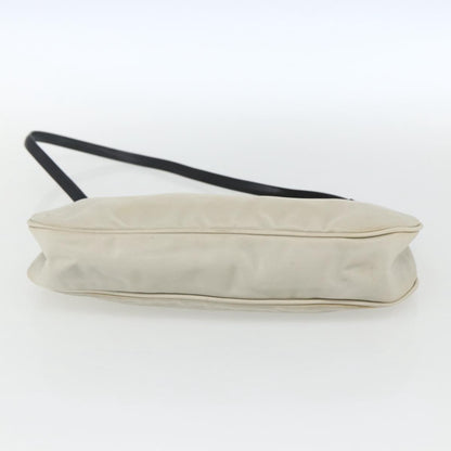 Prada PRADA Shoulder Bag Nylon Beige Silver Authentic 162128