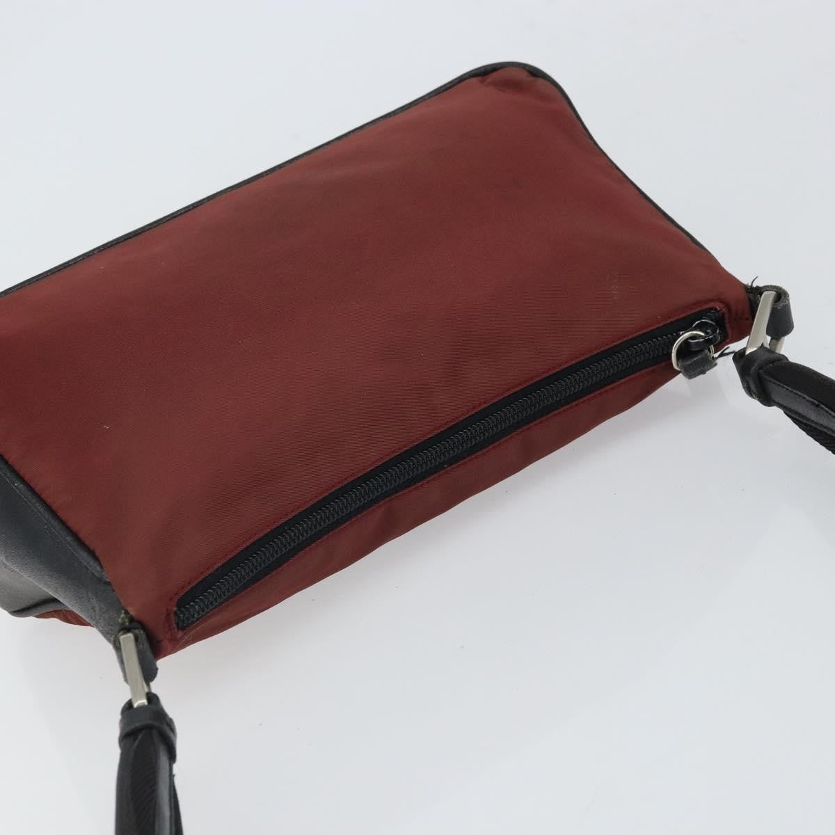 Prada PRADA Shoulder Bag Nylon Red Silver Authentic ep12904