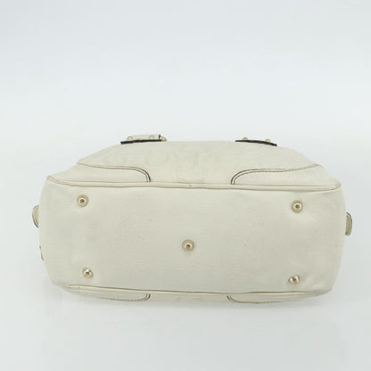 Gucci GUCCI Bamboo Boston Bag Leather White Gold 154376 Authentic ep14116
