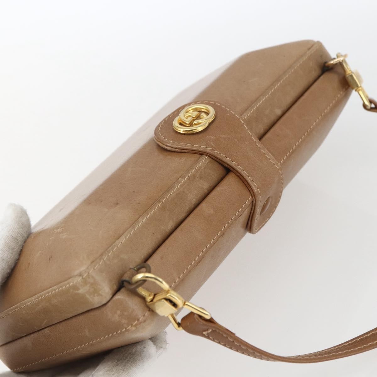 Gucci GUCCI Shoulder Bag Leather Beige Gold Authentic SW1879