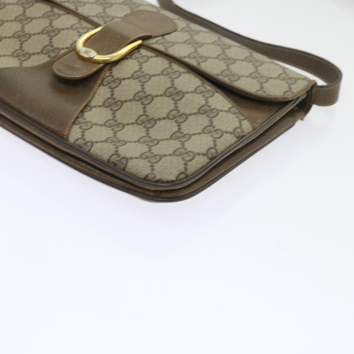Gucci GUCCI GG Supreme Shoulder Bag PVC Leather Beige Authentic th4221