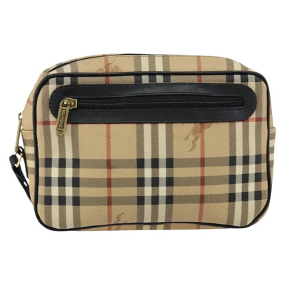 Burberrys Burberrys Nova Check Clutch Bag PVC Beige Gold Authentic ep11601