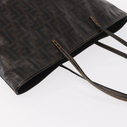 Fendi FENDI Zucca Canvas Tote Bag Coated Canvas Black Brown Authentic ka771