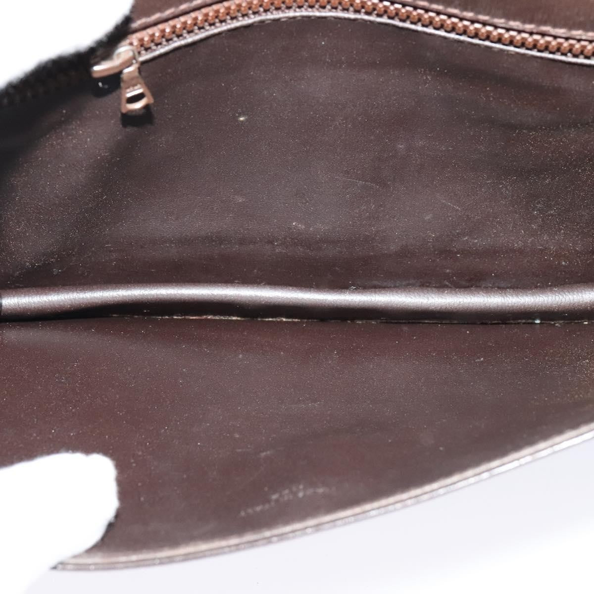 Celine CELINE Chain Shoulder Bag Leather Brown Gold Authentic BA2445