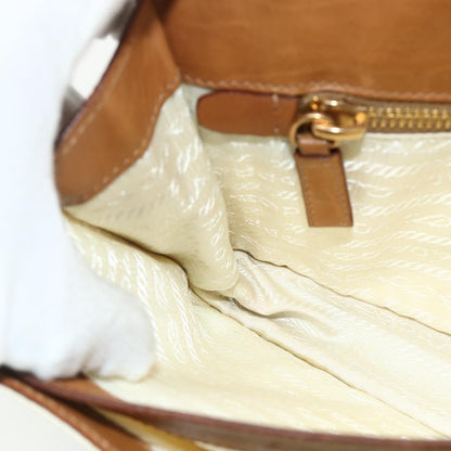 Prada PRADA Shoulder Bag Nylon Ivory Gold Authentic BA12301