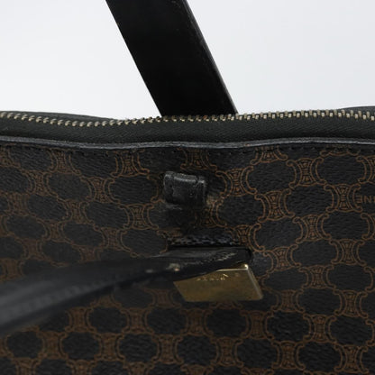 Celine CELINE Macadam Canvas Tote Bag PVC Leather Black Gold Authentic 168706