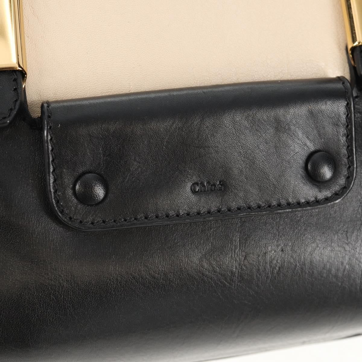 Chloé Chloé Chloe Alice Hand Bag Leather 2way White Black Authentic BA6836