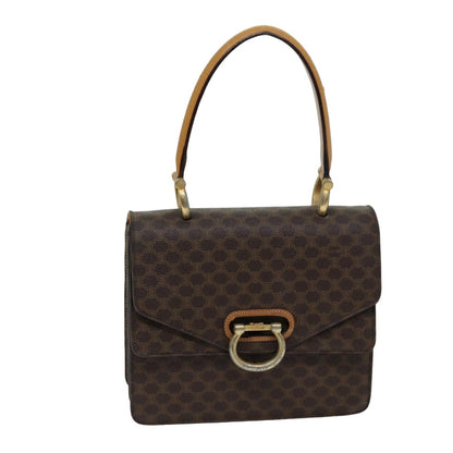 Celine CELINE Macadam Canvas Hand Bag PVC Brown Authentic 76088
