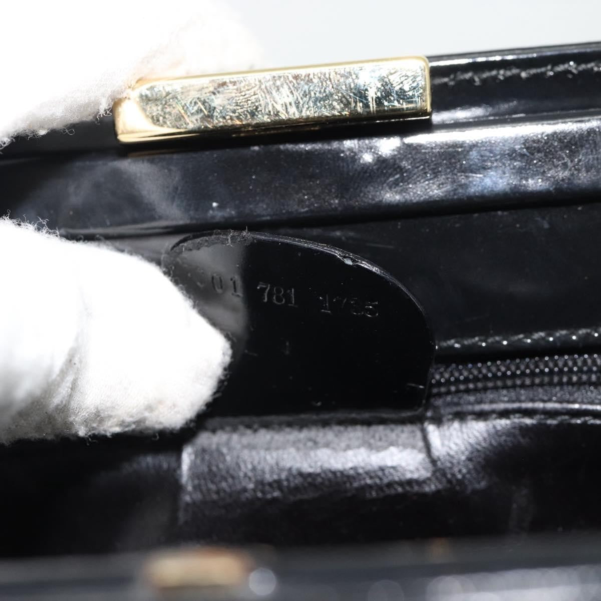 Gucci GUCCI Tote Bag Patent leather Black Gold 001 781 1735 Authentic bs35287