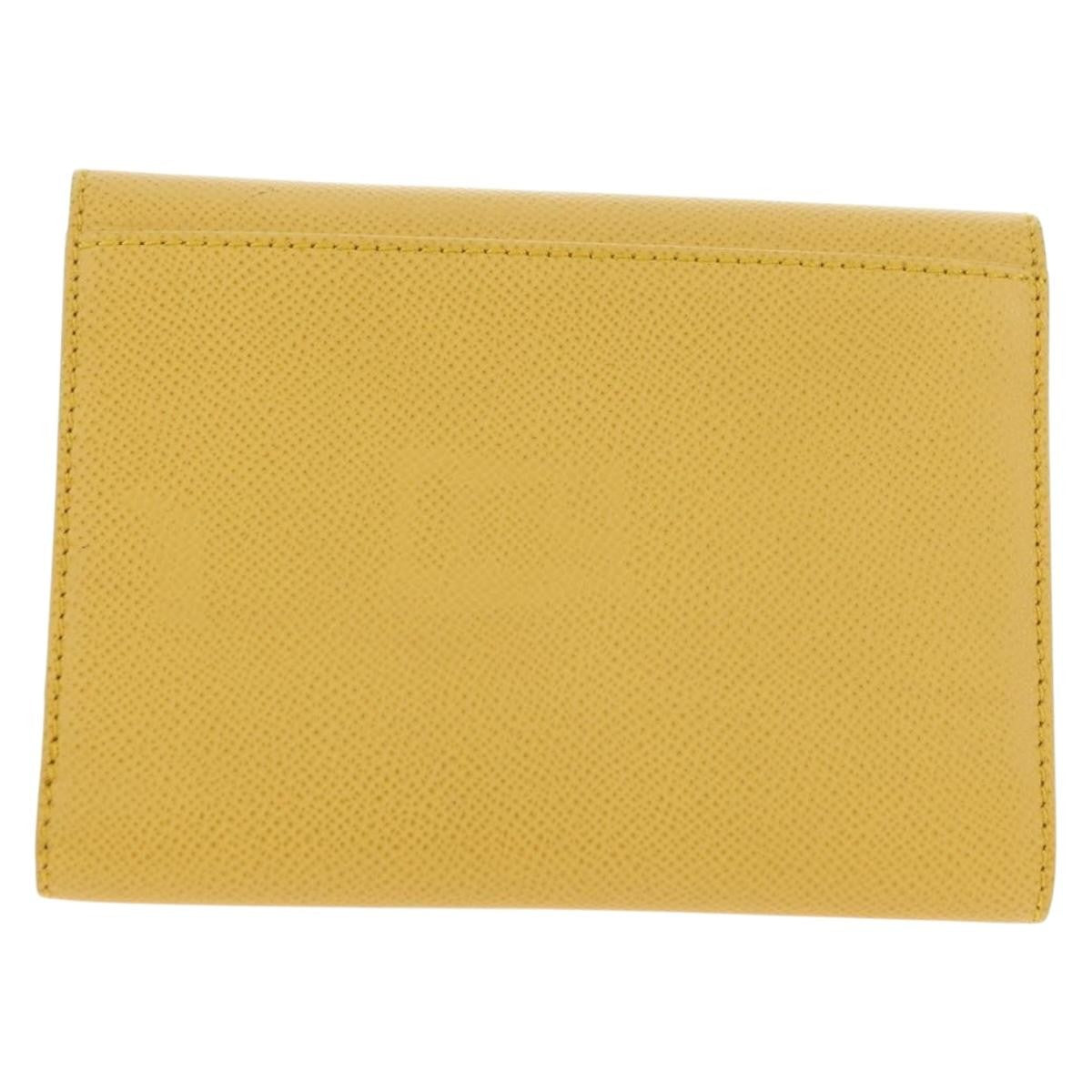 Chanel CHANEL Wallet Grained Calf Skin Yellow Gold CC Authentic 180395M Bag