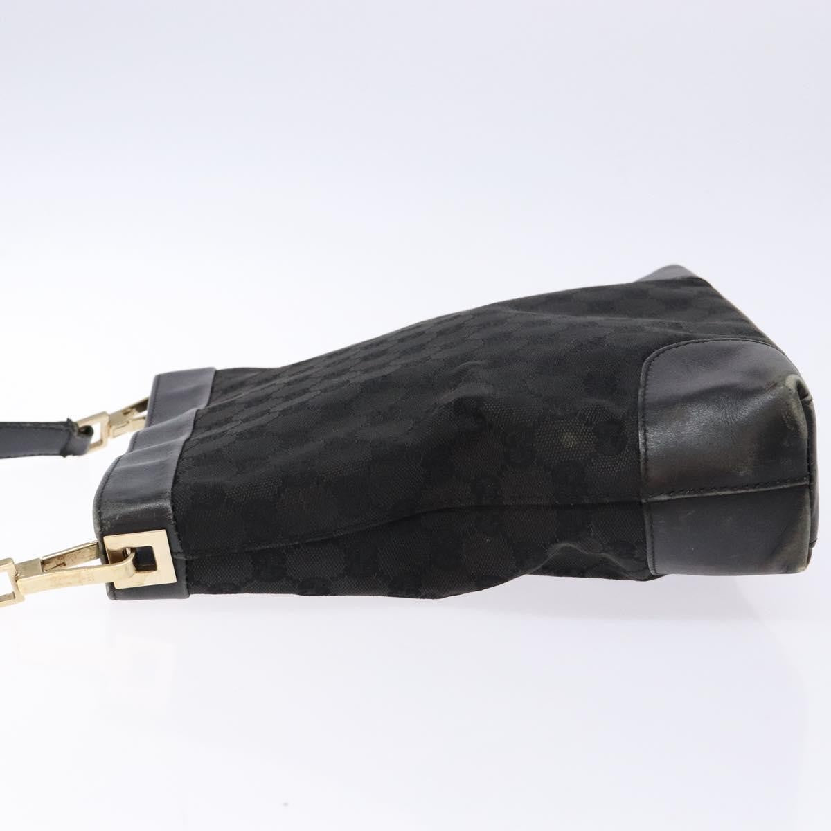 Gucci GUCCI GG Canvas Shoulder Bag Black Gold 33900 Authentic 139189A