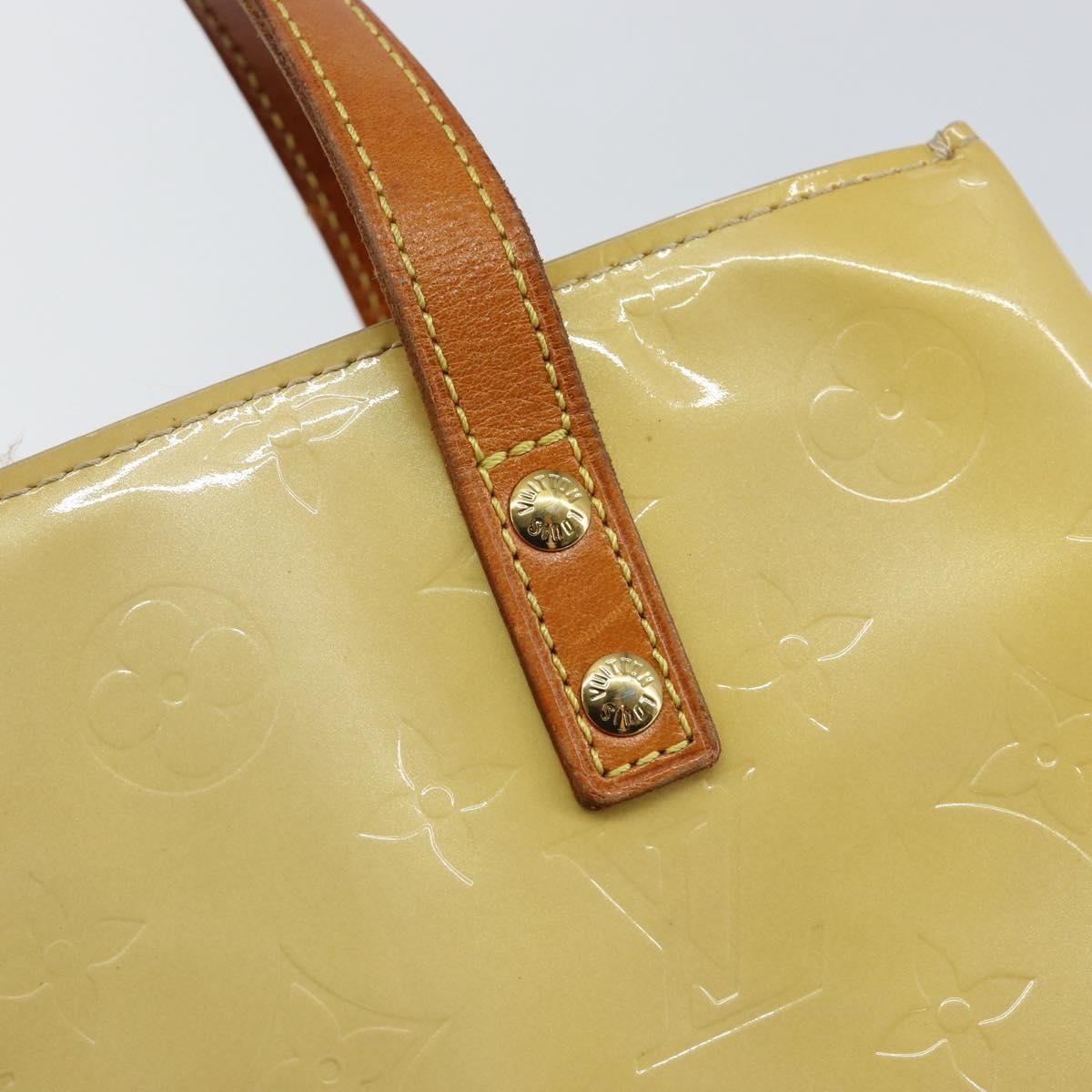Louis Vuitton LOUIS VUITTON Monogram Vernis Reade PM Hand Bag Beige M91334 LV Authentic ep10940