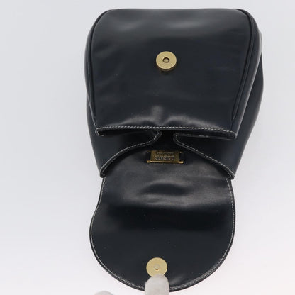 Loewe LOEWE Hand Bag Leather Navy Gold Authentic BA11340