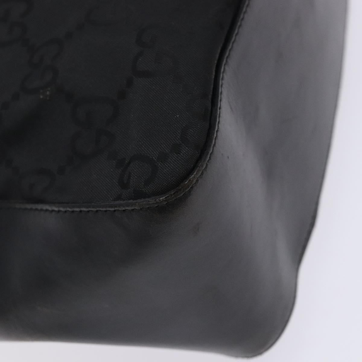 Gucci GUCCI GG Canvas Shoulder Bag Nylon Black Silver 001 3766 Authentic BA4115