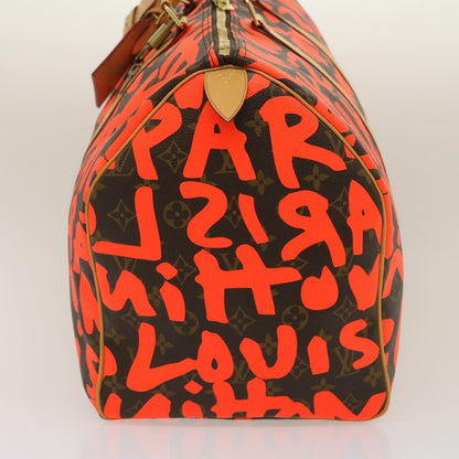 Louis Vuitton LOUIS VUITTON Monogram Graffiti Keepall 50 Boston Bag Orange M93699 Authentic 29908SV