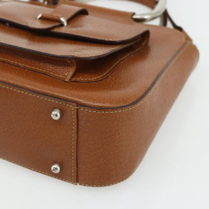 Gucci GUCCI Hand Bag Leather 2way Brown Silver 000 2058 0308 5 Authentic 177030