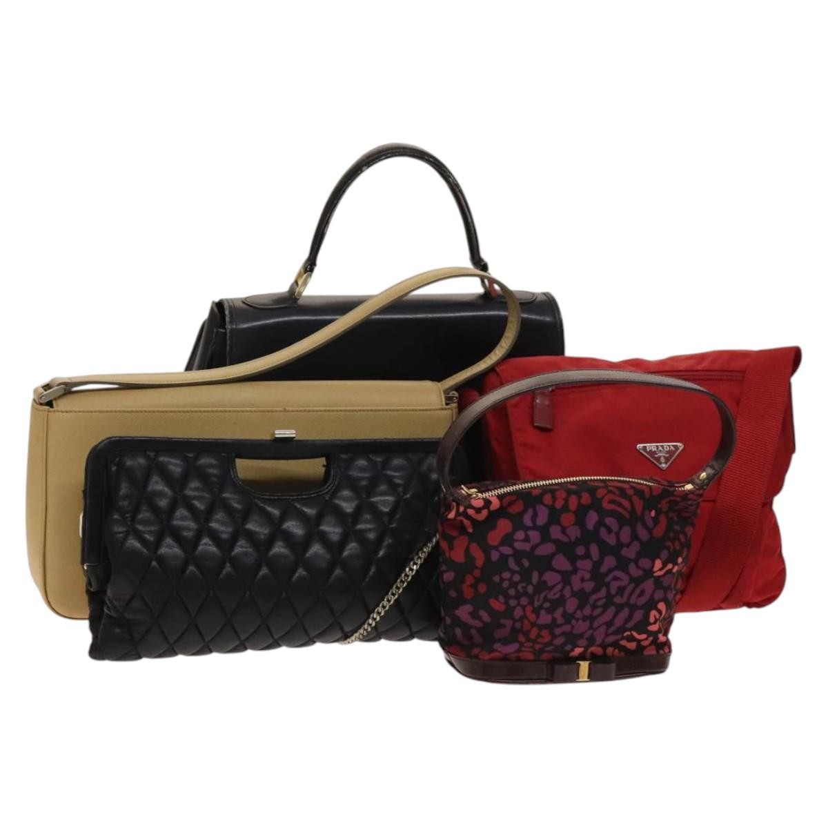 Salvatore Ferragamo Salvatore Ferragamo Bally PRADA Burberry Bag Nylon Leather 5 Set Authentic BA5127