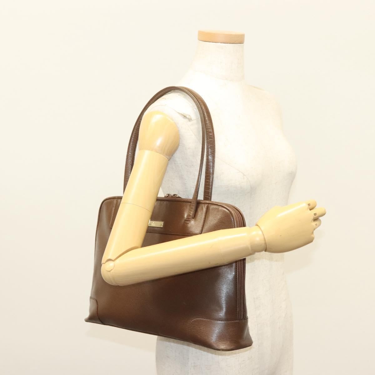 Gucci GUCCI Tote Bag Leather Brown Authentic 133332