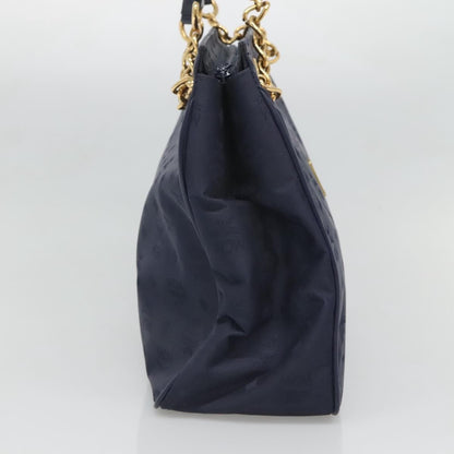 MCM MCM Logogram Vicetos Shoulder Bag Nylon Navy Gold Authentic 127085