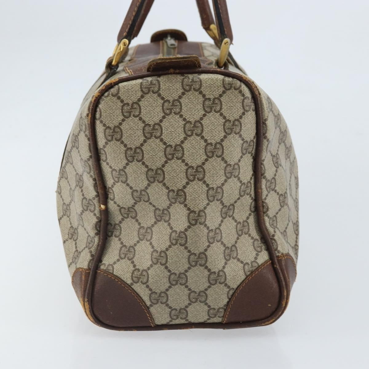 Gucci GUCCI GG Supreme Hand Bag PVC Beige Gold Authentic ka2314