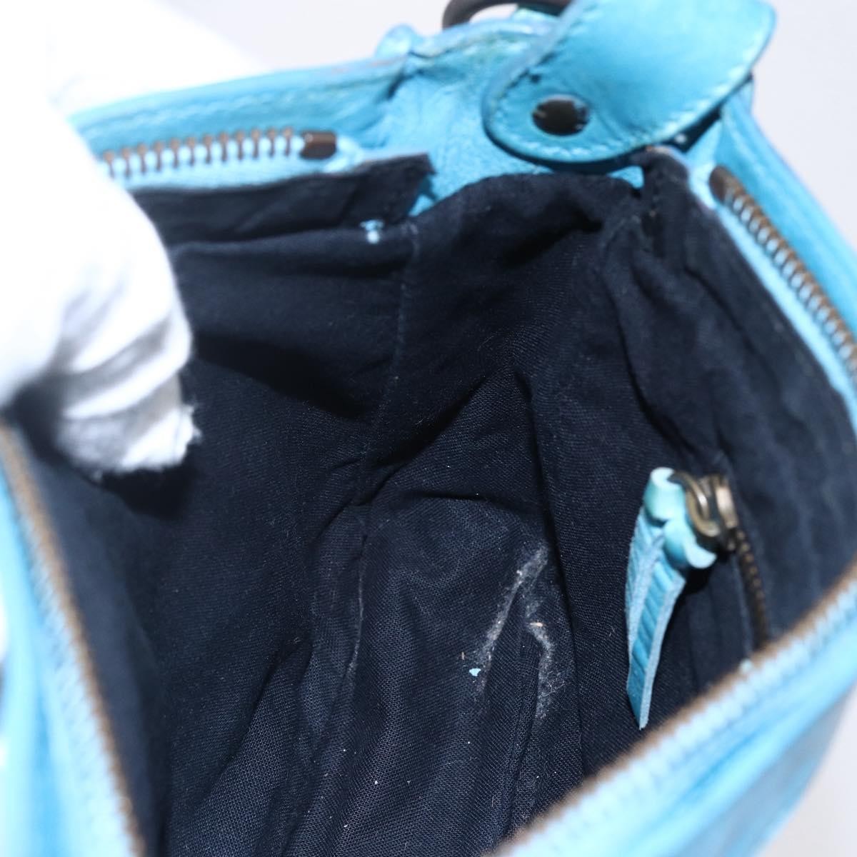 Balenciaga BALENCIAGA The Shoulder Shoulder Bag Leather Blue 138226 Authentic 149200
