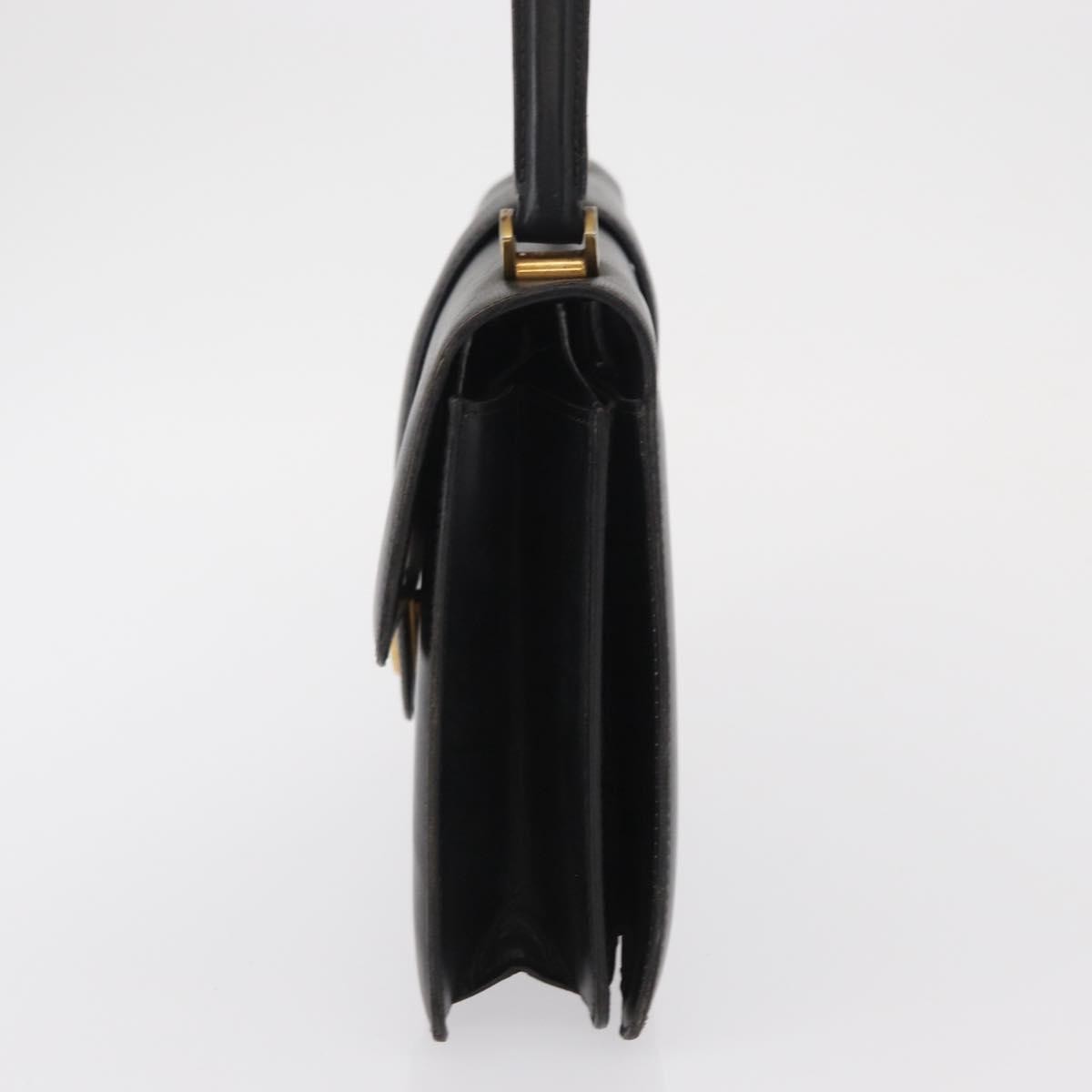 Gucci GUCCI Hand Bag Leather Gold Black Authentic 162764