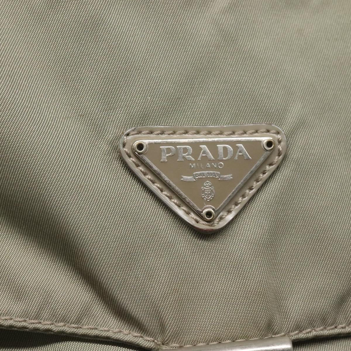 Prada PRADA Shoulder Bag Nylon Green Silver Authentic 121113