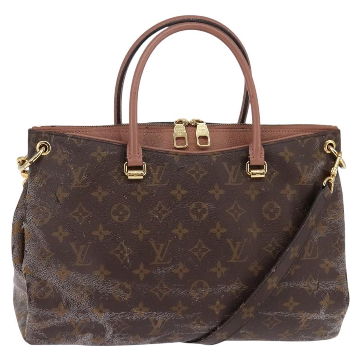 Louis Vuitton LOUIS VUITTON Monogram Pallas MM Hand Bag 2way Bois De Rose M41598 Authentic 145373