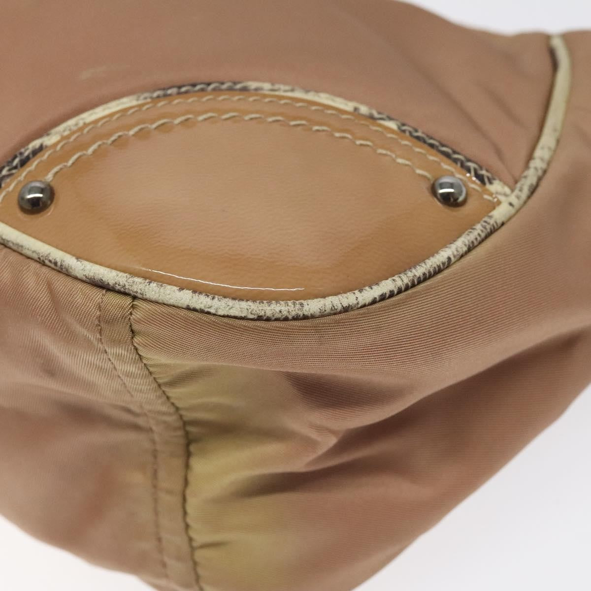 Prada PRADA Shoulder Bag Nylon Beige Authentic EC614