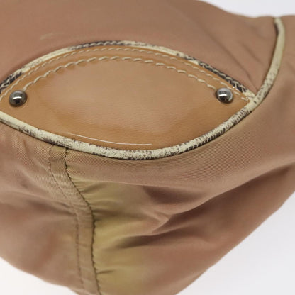 Prada PRADA Shoulder Bag Nylon Beige Authentic EC614