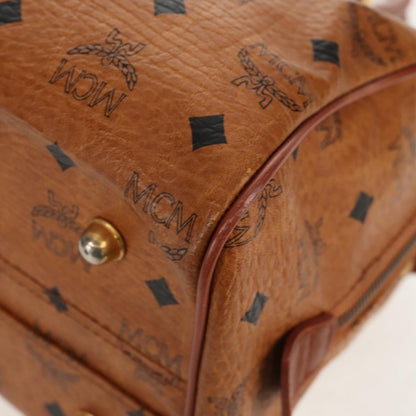 MCM MCM Logogram Vicetos Hand Bag PVC Leather 2way Brown Gold Authentic 158823