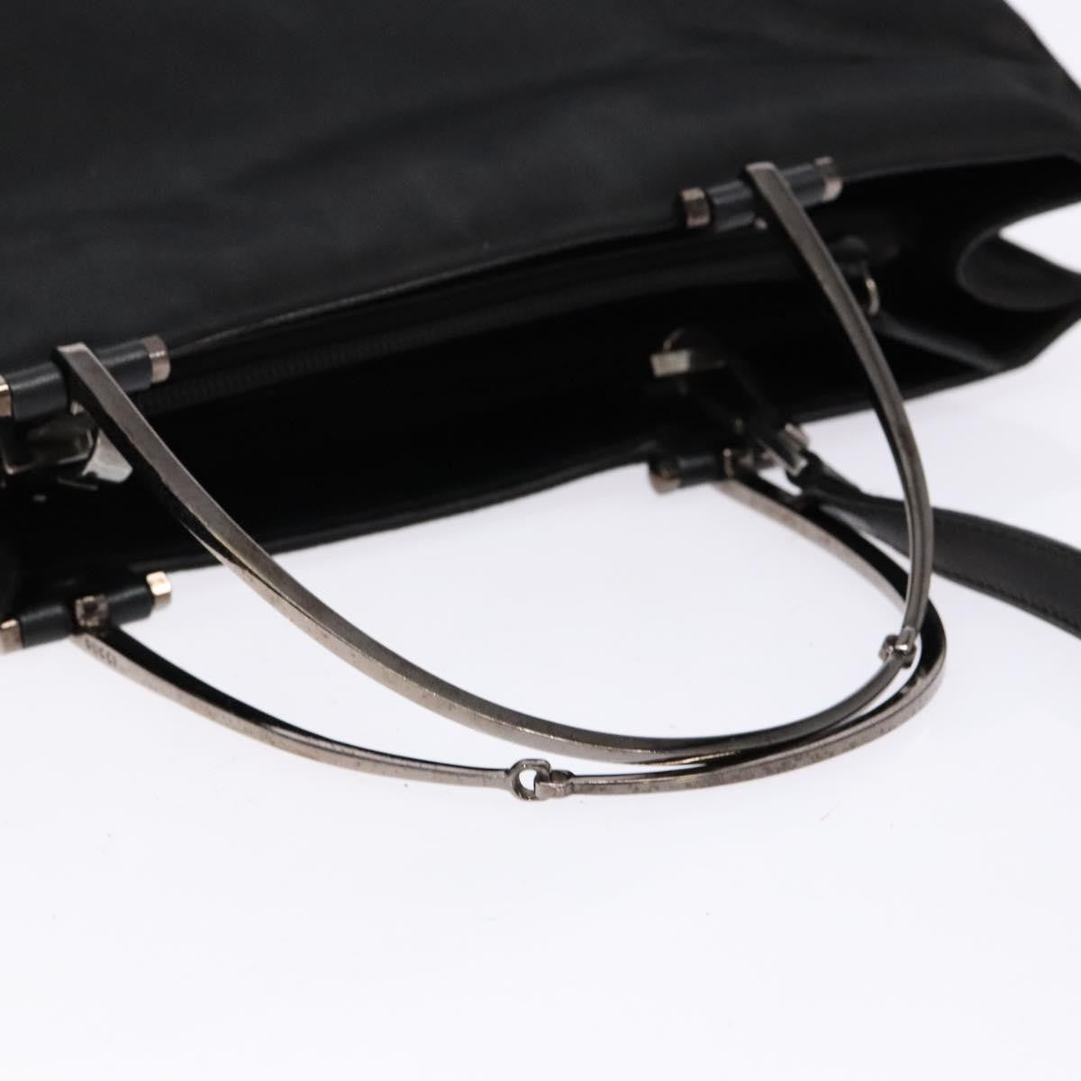 Gucci GUCCI Hand Bag Nylon 2way Black Silver 002 1028 2684 Authentic 139157