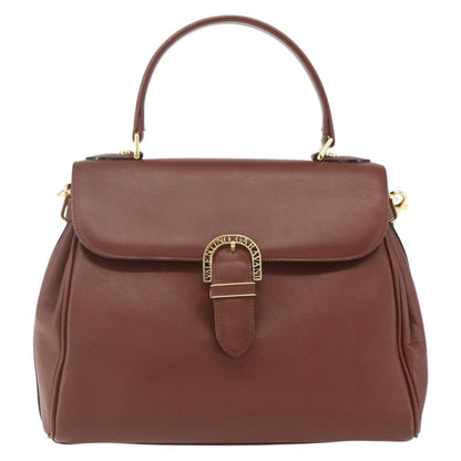 Valentino VALENTINO Hand Bag Leather 2way Brown Gold Authentic hk3311