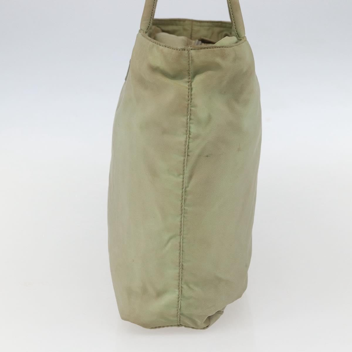 Prada PRADA Tote Bag Nylon Beige Silver Authentic 157778