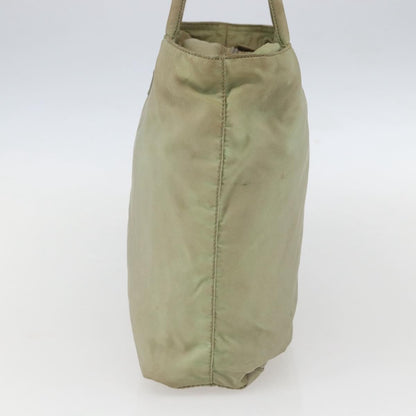 Prada PRADA Tote Bag Nylon Beige Silver Authentic 157778