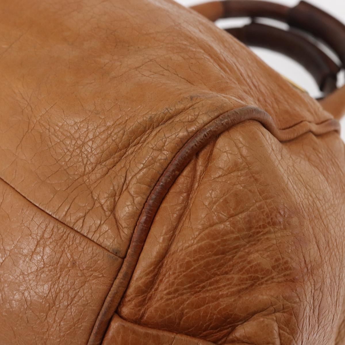 Chloé Chloé Chloe Etel Hand Bag Leather 2way Beige Gold Authentic fm4883