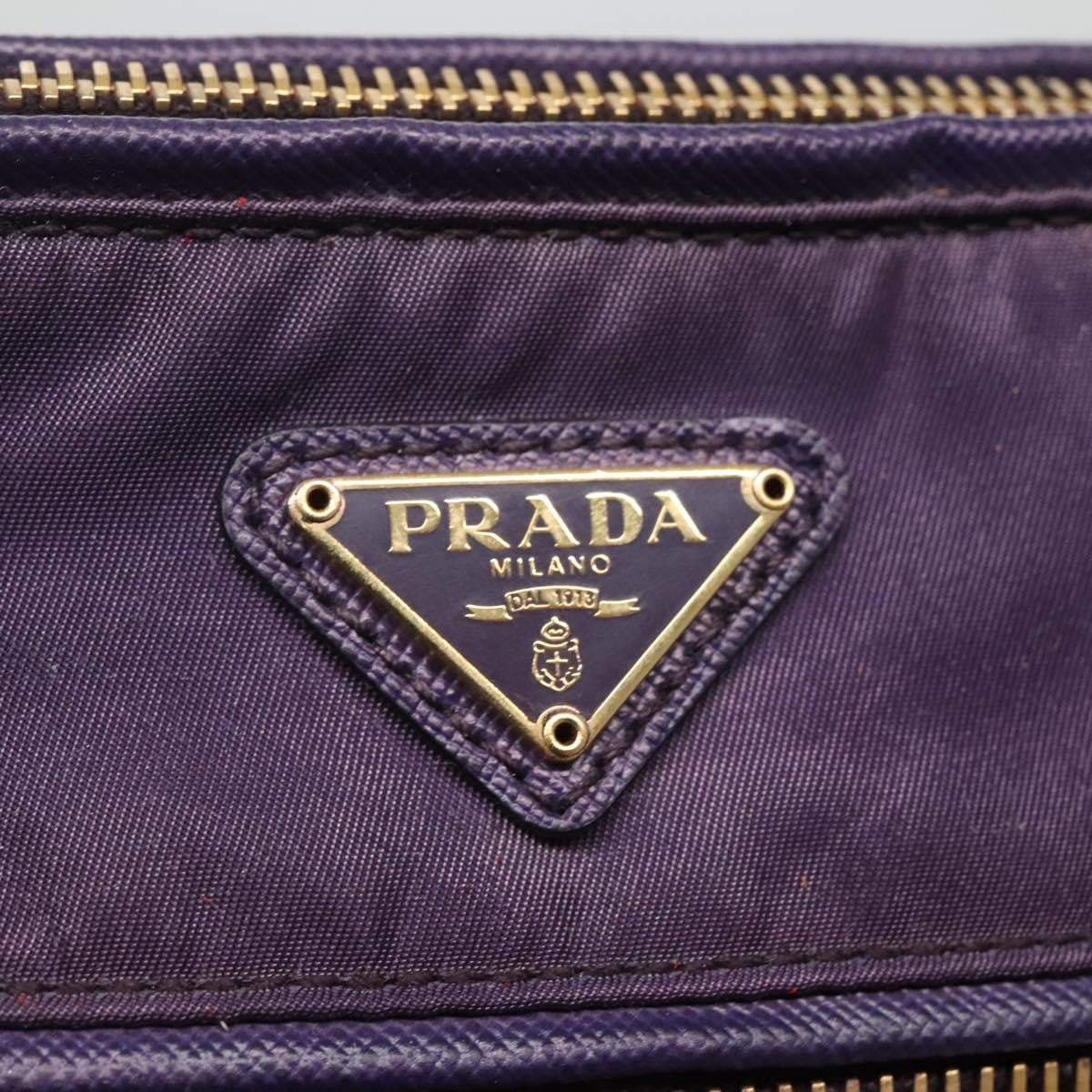 Prada PRADA Shoulder Bag Nylon Purple Gold Authentic 130933