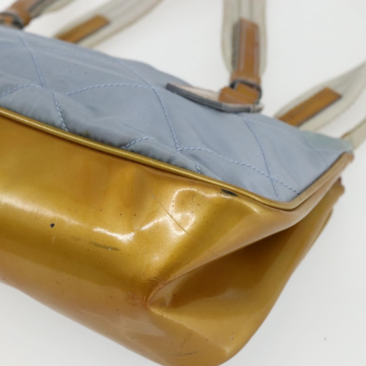 Prada PRADA Tote Bag Nylon Light Blue Silver Authentic 170632