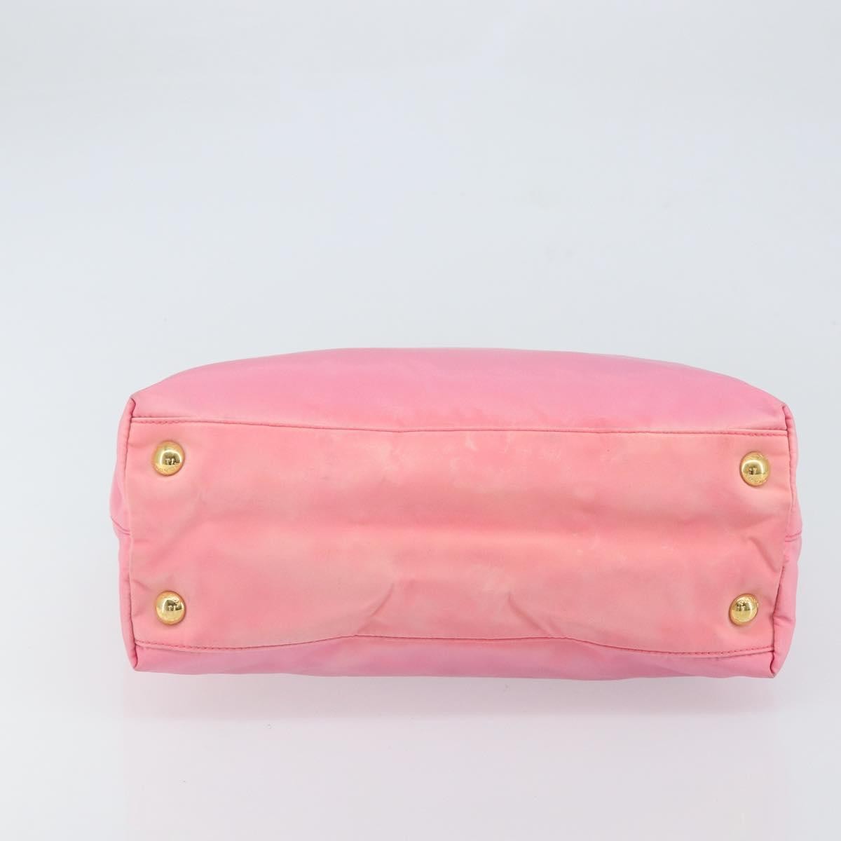 Prada PRADA Tote Bag Nylon Pink Gold Authentic 161648