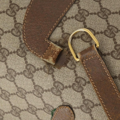 Gucci GUCCI GG Plus Supreme Web Sherry Line Tote Bag PVC 3 Set Beige Red Authentic BSZ437