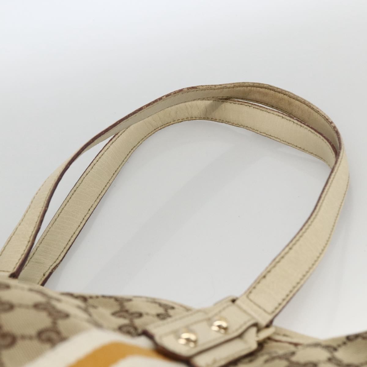 Gucci GUCCI GG Canvas Sherry Line Hand Bag Beige Gold 137396 Authentic ep13635