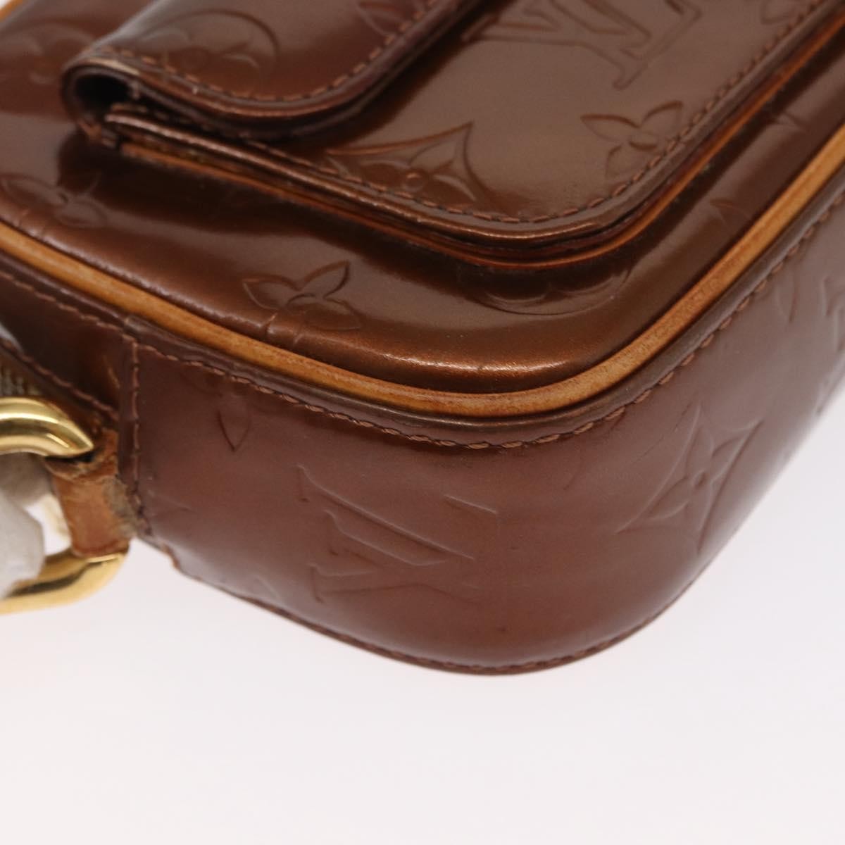 Louis Vuitton LOUIS VUITTON Monogram Vernis Christy MM Shoulder Bag Bronze M91109 Authentic 162684