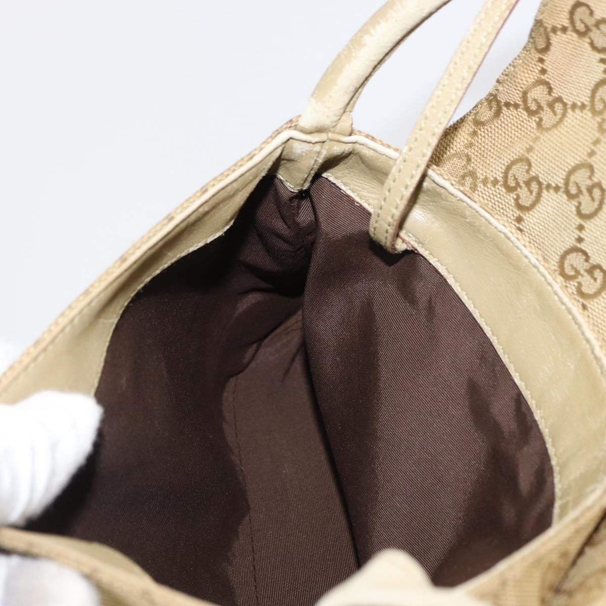 Gucci GUCCI GG Canvas Shoulder Bag Beige Gold 90646 Authentic mr1955