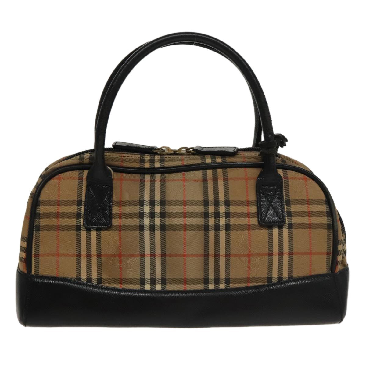 Burberry BURBERRY Nova Check Tote Bag Canvas Leather Beige Black Authentic 100692