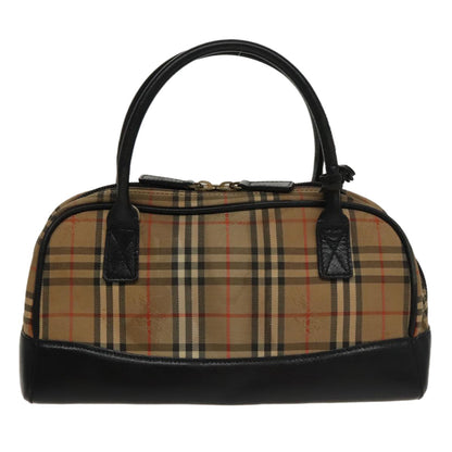 Burberry BURBERRY Nova Check Tote Bag Canvas Leather Beige Black Authentic 100692